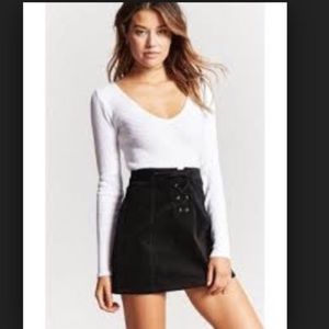 Faux suede black skirt